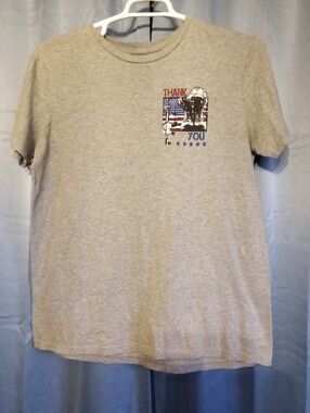 Men's Gray 'Thank You' Military Tribute Crewneck T-Shirt